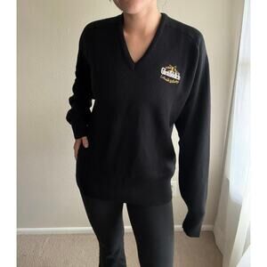 Vintage 90s Glenfiddich Scotch whisky Black V-Neck Sweater winter christmas Dad